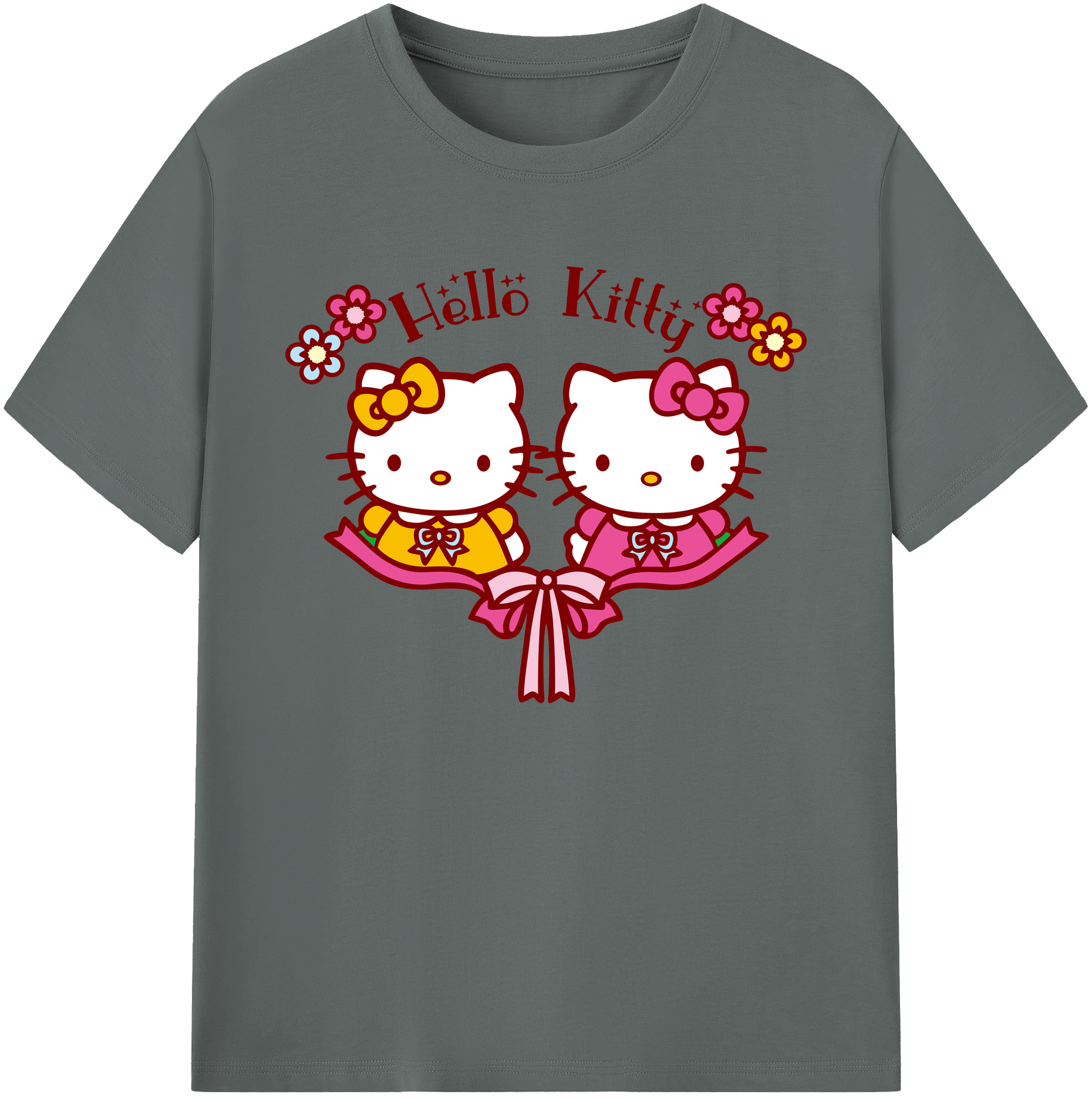 （画像用） Hello Kitty ハローキティ 綿100％ メンズ半袖Tシャツ｜肌触りやわらか＆通気性